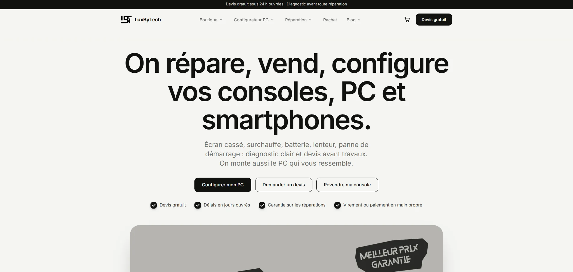Aperçu du projet Luxbytech
